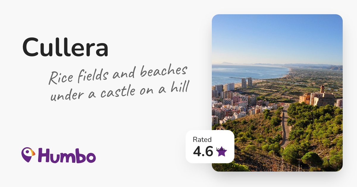 Cullera - Rice fields and beaches under a castle on a hill